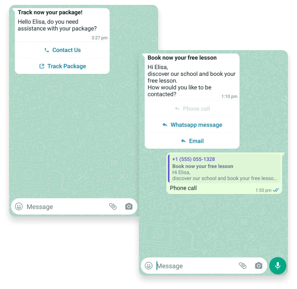 whatsapp outbound template